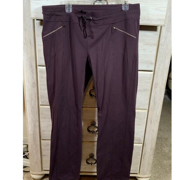 Athleta Drawstring Wide Leg Active Pants - Plum XL - Picture 1 of 4